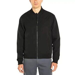 New Banana Republic Men's L Black Bomber Jacket Polyester Full Zip Mock neck
